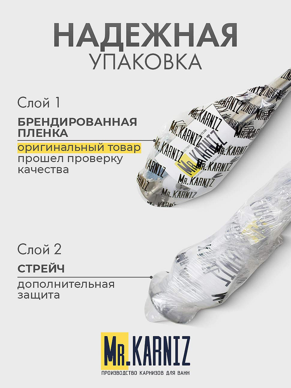 Карниз для душа Угловой Г образный 100х80 Усиленный 25 мм фото 8
