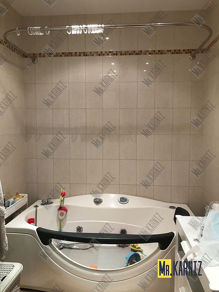 Карниз для ванны EvaGold OLB-842 п-образный 160х100 Усиленный 25 мм MrKARNIZ фото 6