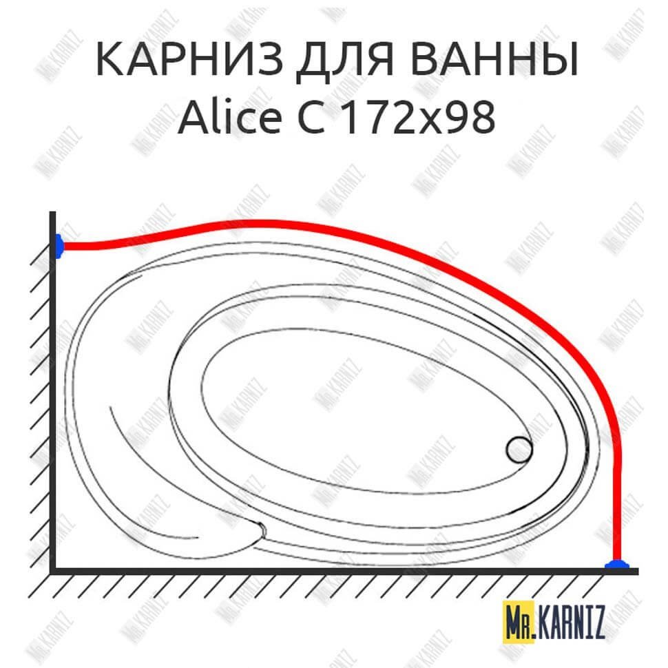 Карниз для ванны Doctor Jet Alice C 172х98 Усиленный 20 мм MrKARNIZ