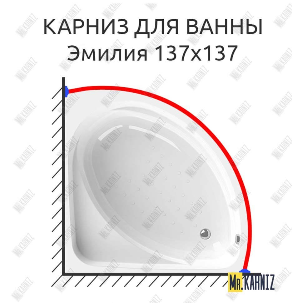 Карниз для ванны Radomir Эмилия 137х137 Усиленный 20 мм MrKARNIZ Карниз для ванны Radomir Эмилия 137х137 Усиленный 20 мм MrKARNIZ