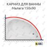 Карниз для ванны Bas Малага 150х90 (Усиленный 25 мм) MrKARNIZ фото 1