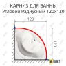 Карниз для ванной Угловой Дуга 120х120 (Усиленный 25 мм) MrKARNIZ фото 1